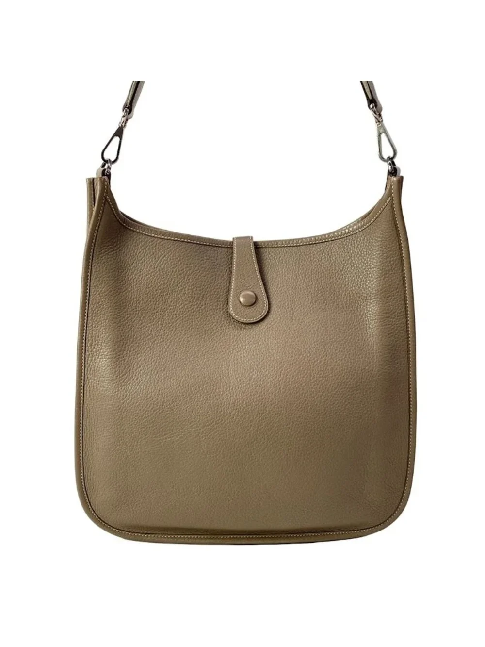 Hermes Shoulder Bag Evelyne GM Etoupe Silver